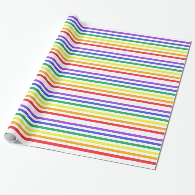 Rainbow Stripes Wrapping Paper (Unrolled)