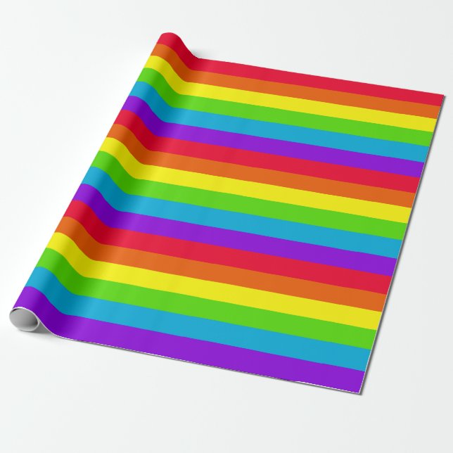 Rainbow Stripes Wrapping Paper (Unrolled)