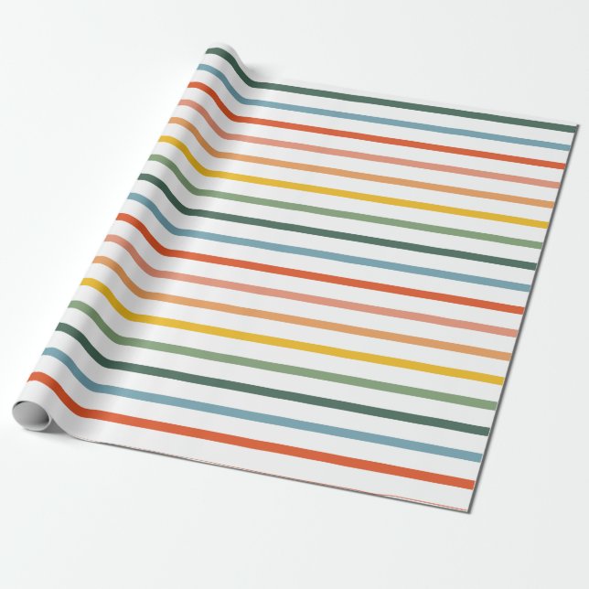 Rainbow Stripes Wrapping Paper (Unrolled)