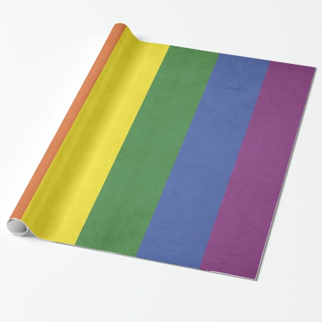 Rainbow stripes wrapping paper (Unrolled)