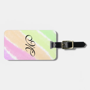 Rainbow stripeswatercolor lines add your monogram luggage tag