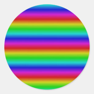 Rainbow Strips - Pattern Classic Round Sticker