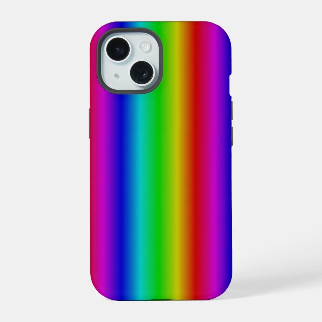 Rainbow Strips - Pattern iPhone 15 Case (Back)