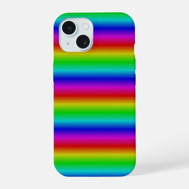 Rainbow Strips - Pattern iPhone 15 Case (Back)
