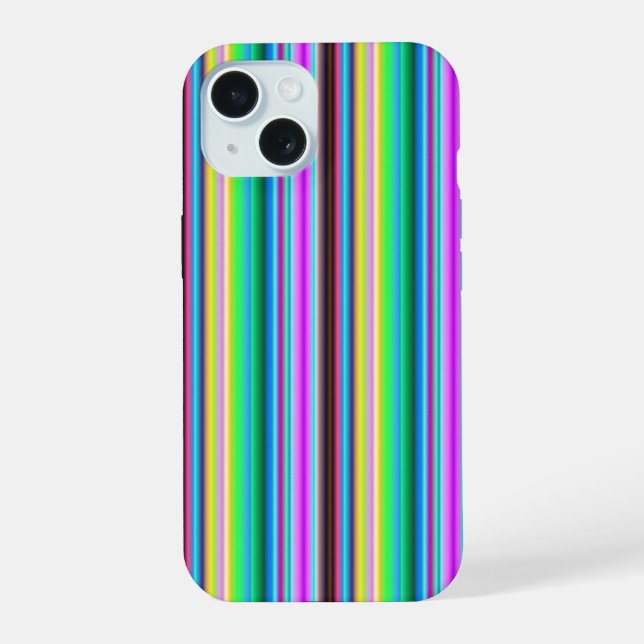 Rainbow Strips - Pattern iPhone 15 Case (Back)