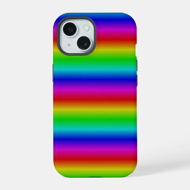 Rainbow Strips - Pattern iPhone 15 Case (Back)