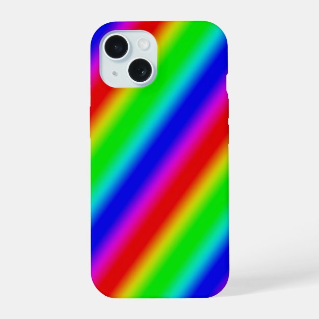 Rainbow Strips - Pattern iPhone 15 Case (Back)