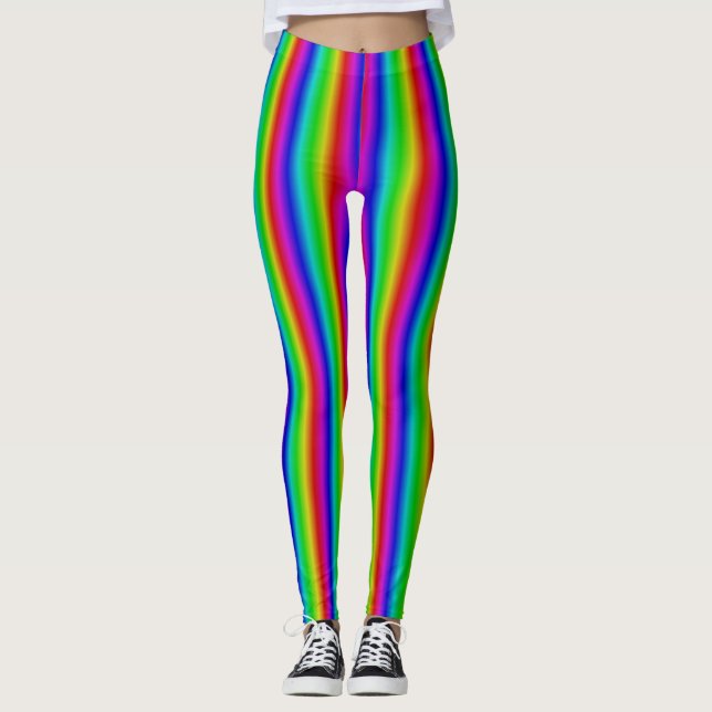 Rainbow Strips - Pattern Leggings (Front)