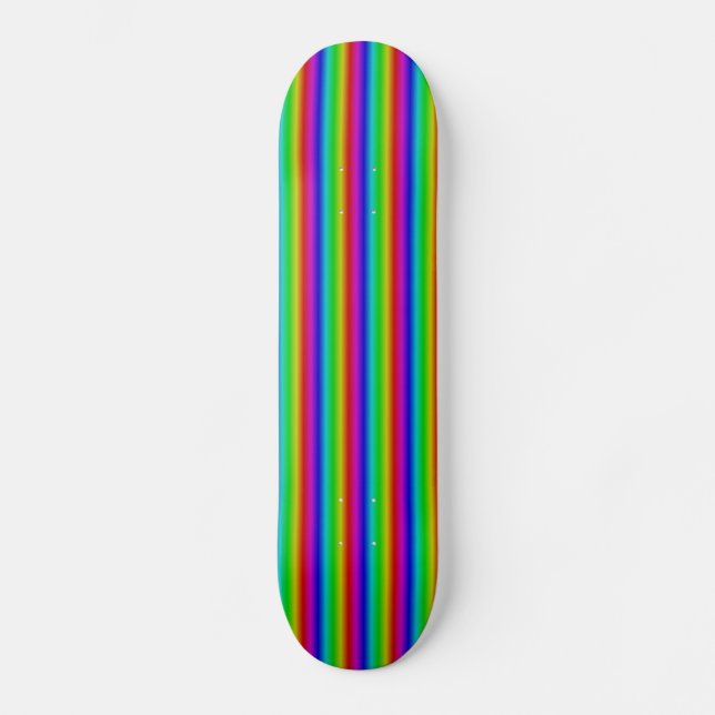 Rainbow Strips - Pattern Skateboard (Front)