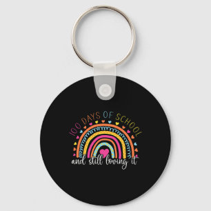 Rainbow Student Happy 100 Days Of School Girl Key Ring