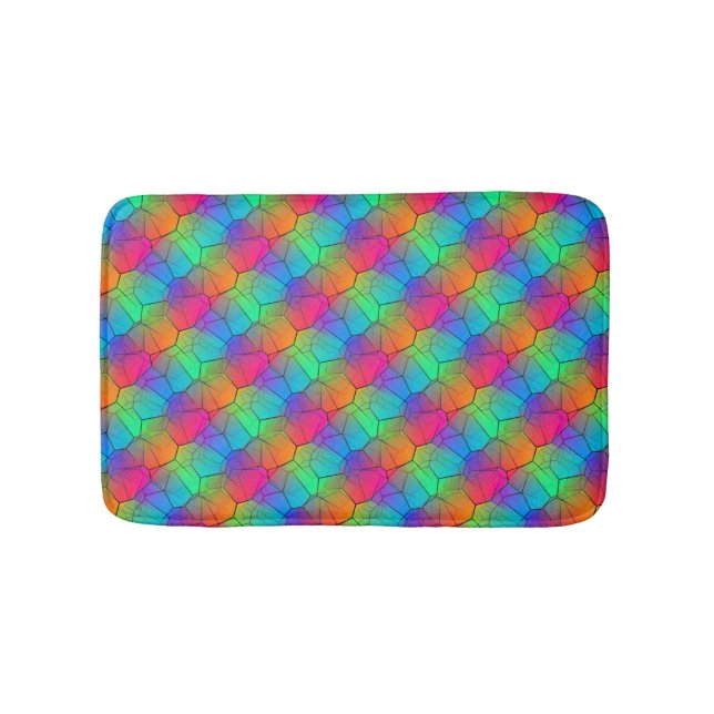 Rainbow Stylish Pattern  Bath Mat (Front)