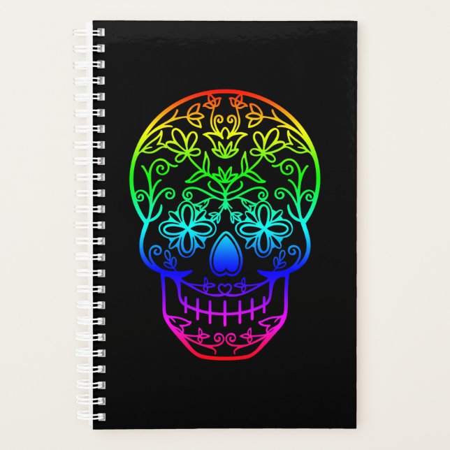 Rainbow Sugar Skull Planner (Front)