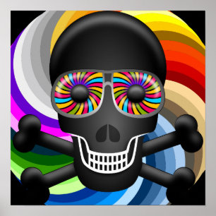 Rainbow Sugar Skull Poster