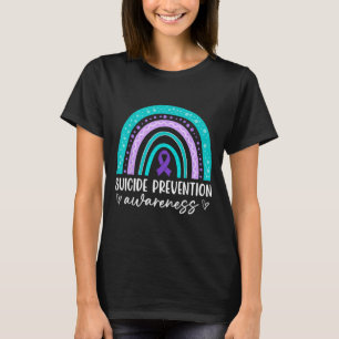 Rainbow Suicide Prevention Awareness Teal & Pu T-Shirt