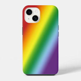 Rainbow Summer Cheer in Gradient Stripes iPhone 14 Case
