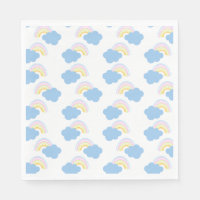 Rainbow Summer Clouds Pastel Scribble Doodle    