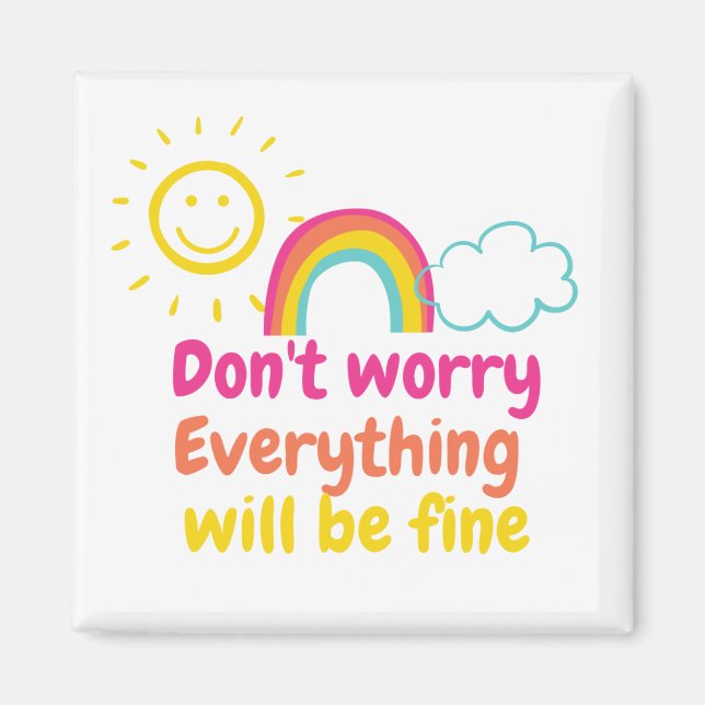 rainbow, sun, cloud Glass Cup Magnet (Front)