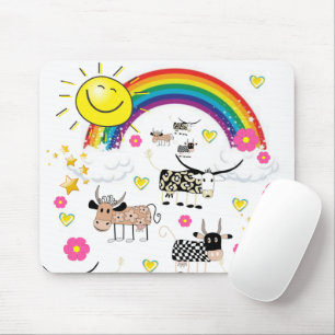 Rainbow Sun Cow Mouse Pad! Mouse Pad