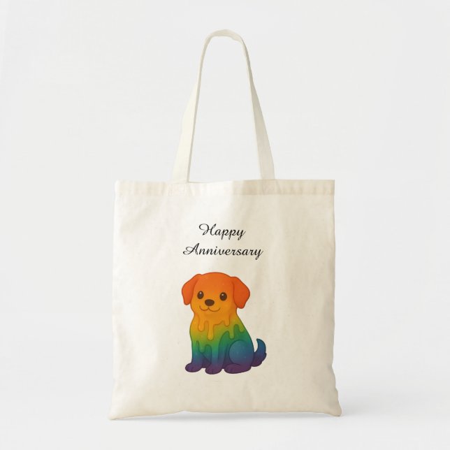 Rainbow Sun - Happy Anniversary Tote Bag (Front)