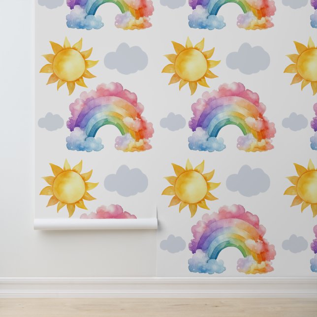 Rainbow Sun SKy Pattern Wallpaper (Application)
