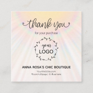 *~* Rainbow Sunbeams Hearts Thank You Enclosure Card