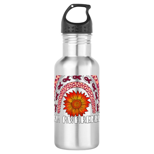 Rainbow Sunflower AVM Awareness  710 Ml Water Bottle (Front)