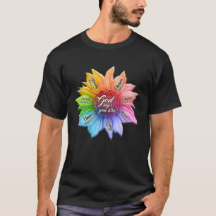 Rainbow Sunflower God Says You Are CHRISTIANS LOVE T-Shirt