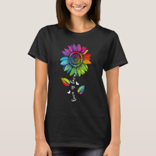 Rainbow Sunflower Love Is Love Lgb Gay Lesbian Pri T-Shirt