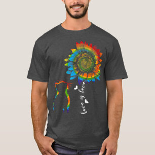 Rainbow Sunflower Love Is Love LGBT Gay Lesbian Pr T-Shirt