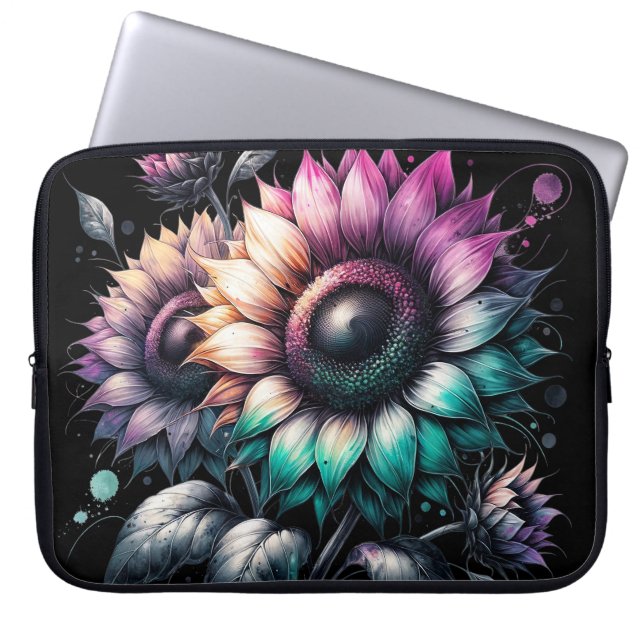 Rainbow Sunflowers Laptops Cases (Front)