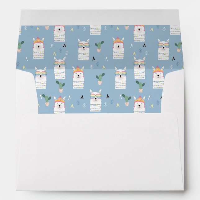 Rainbow Sunglasses Llama Pattern Envelope (Back (Bottom))