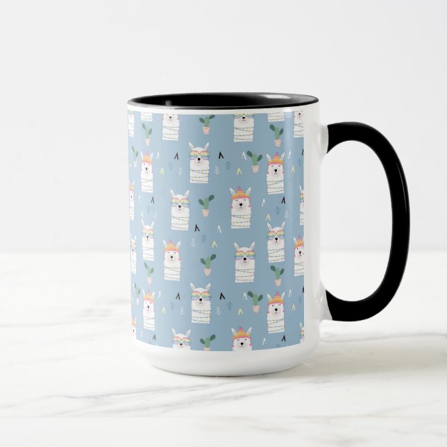 Rainbow Sunglasses Llama Pattern Mug (Right)