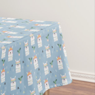 Rainbow Sunglasses Llama Pattern Tablecloth