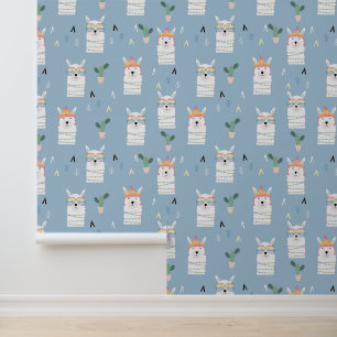 Rainbow Sunglasses Llama Pattern Wallpaper