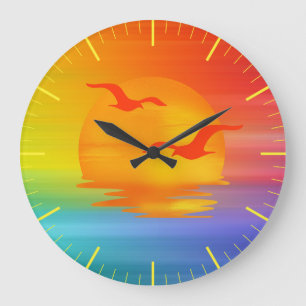 Rainbow Sunrise Wall Clock
