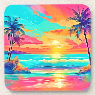 Rainbow Sunset Beach Coaster