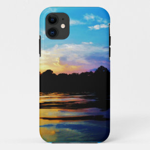 Rainbow sunset on mountain Lake Case-Mate iPhone Case
