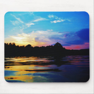 Rainbow sunset on mountain Lake Mouse Pad