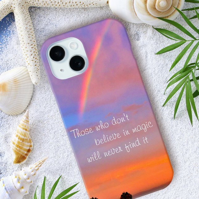 Rainbow Sunset Photo Believe in Magic Quote Case-Mate iPhone Case (Creator Uploaded)