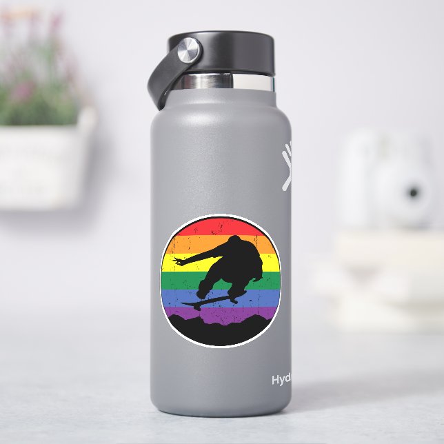 Rainbow Sunset Skateboard 4" Kiss Cut Vinyl (HydroFlask)