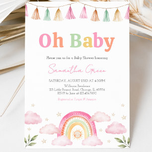 Rainbow Sunshine Baby Shower Invitation