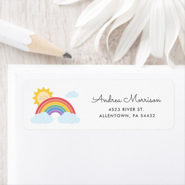 Rainbow Sunshine Return Address Label (Insitu)