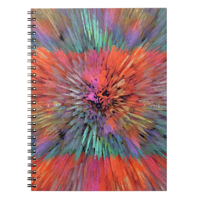 Rainbow Supernova Fractal Art Notebook (Front)