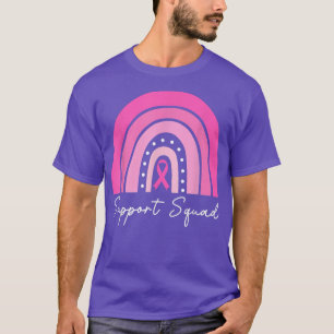 Rainbow Support Squad Pink Ribbon Breast Cancer Aw T-Shirt