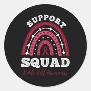 Rainbow Support Squad Sickle Cell Awareness Classic Round Sticker