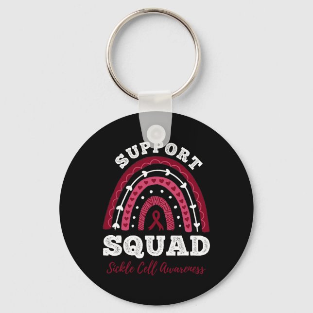 Rainbow Support Squad Sickle Cell Awareness  Key Ring (Front)