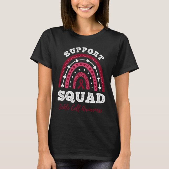 Rainbow Support Squad Sickle Cell Awareness  T-Shirt (Front)