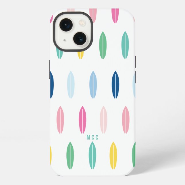 Rainbow Surfboard Personalised iPhone Case (Back)