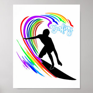 Rainbow Surfing Poster