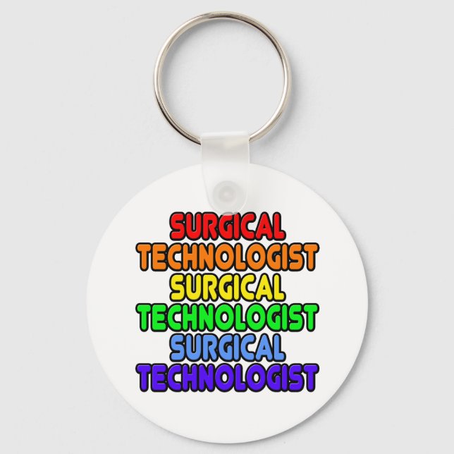 Rainbow Surgical Technologist Key Ring (Front)